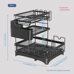 3tier Plate Rack With Water Drainer