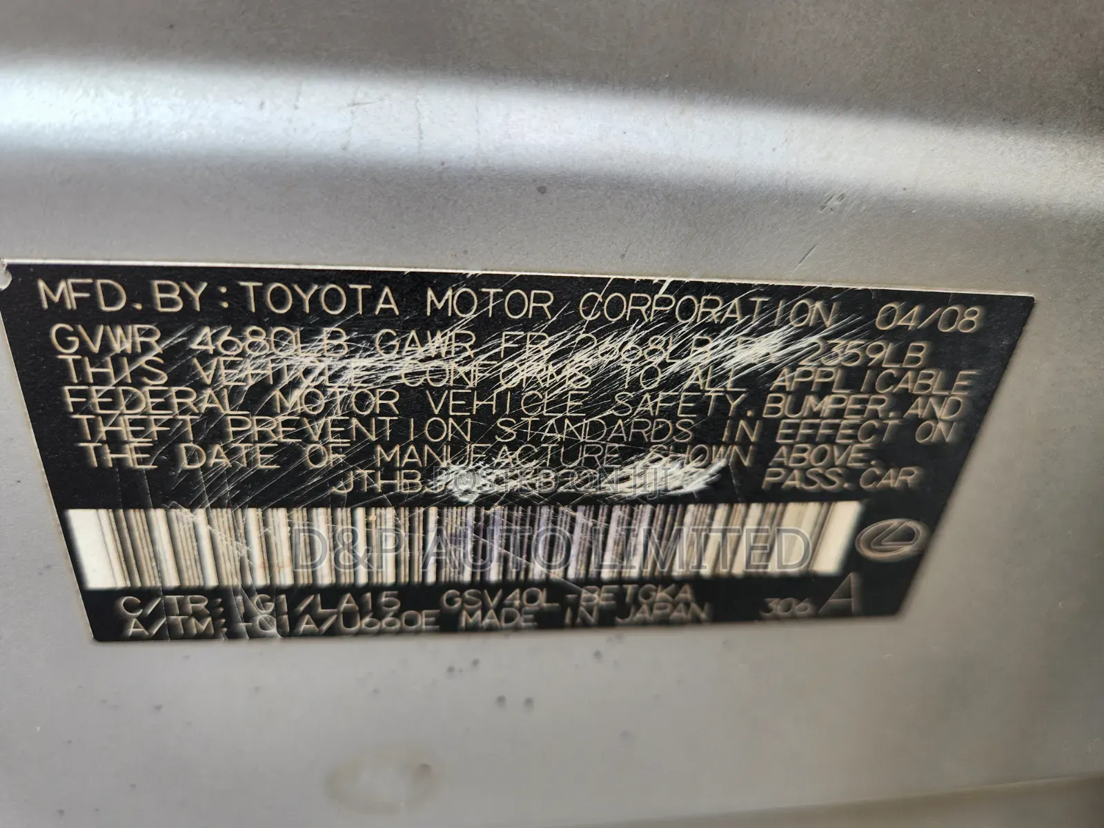 Lexus ES 350 2008 Silver