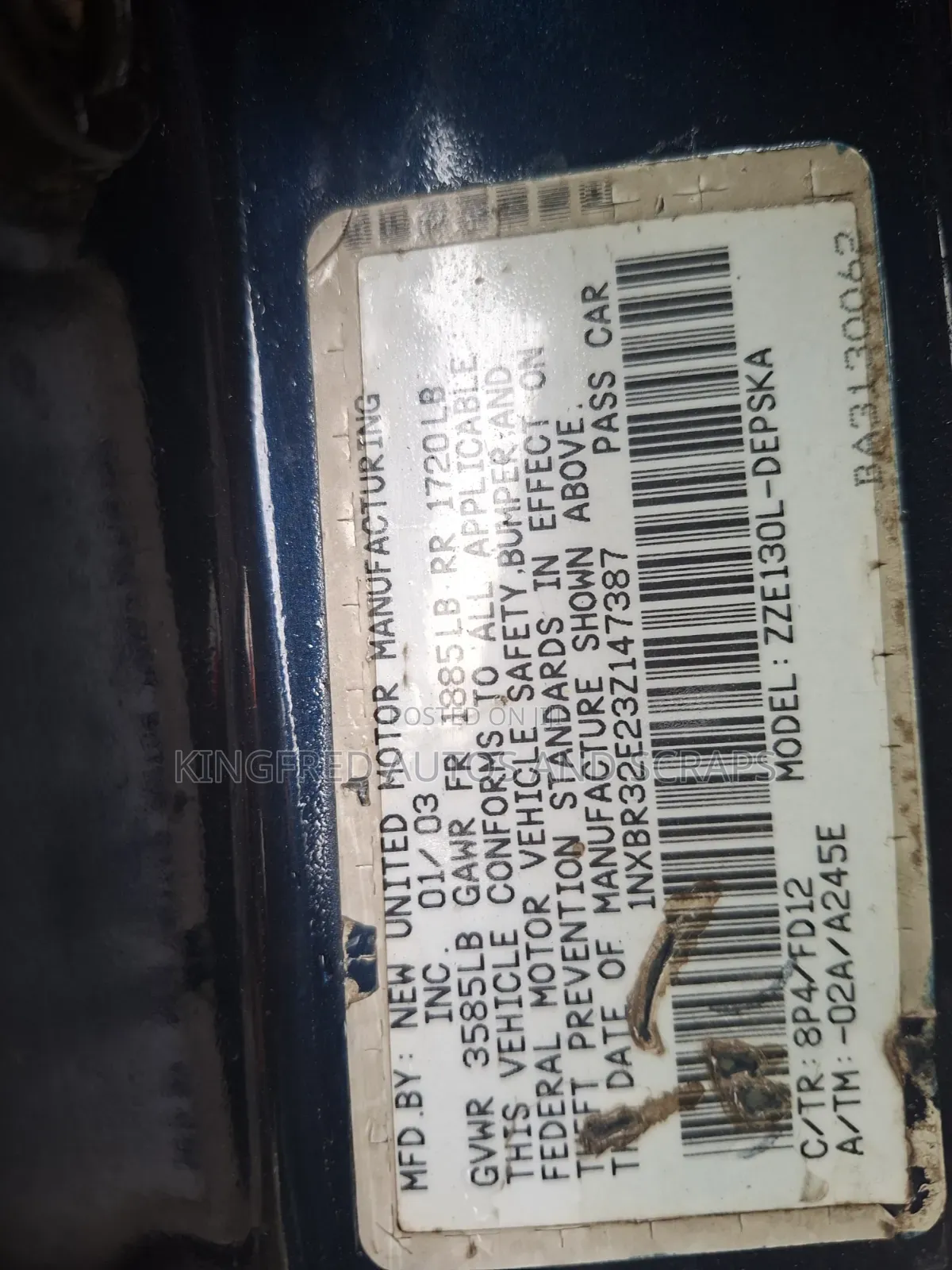 Toyota Corolla 2004 Blue