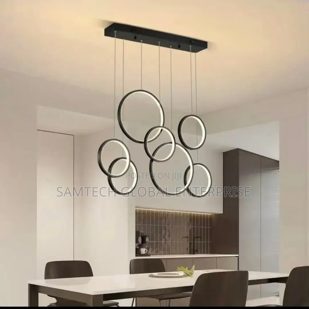 Modern Led Ring Chandelier – Elegant Multi-Circle Pendant Light