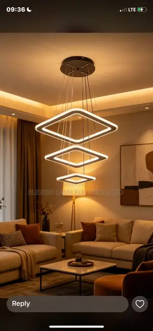 Modern 3-Ring Square Led Chandelier