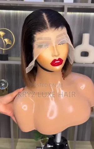 Full Frontal Bob 1b Brown Human Hair 10 Inches