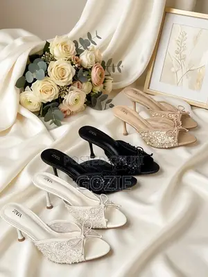 Luxury Elegant Pencil Heel Studded Slippers