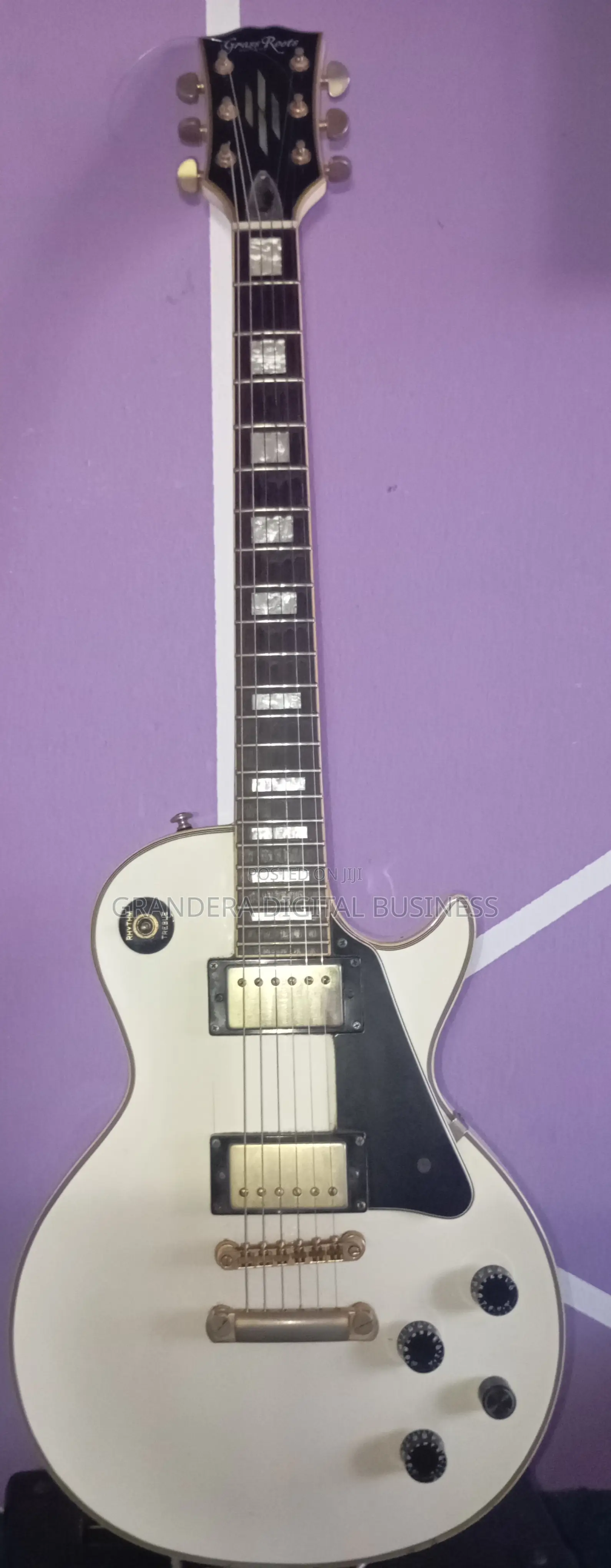 White Grassroot Electric Jazz Guitar