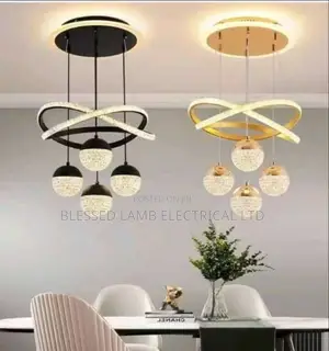 Luxury Crystal Orbit Led Chandelier Modern Ceiling Light (Black Gold