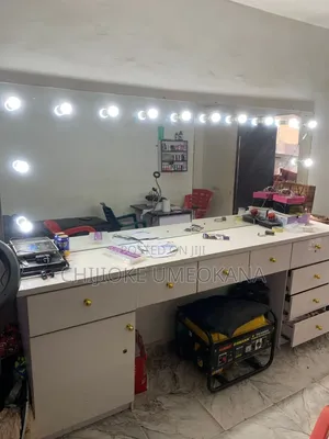 Salon Mirror, Cabinet and Chair