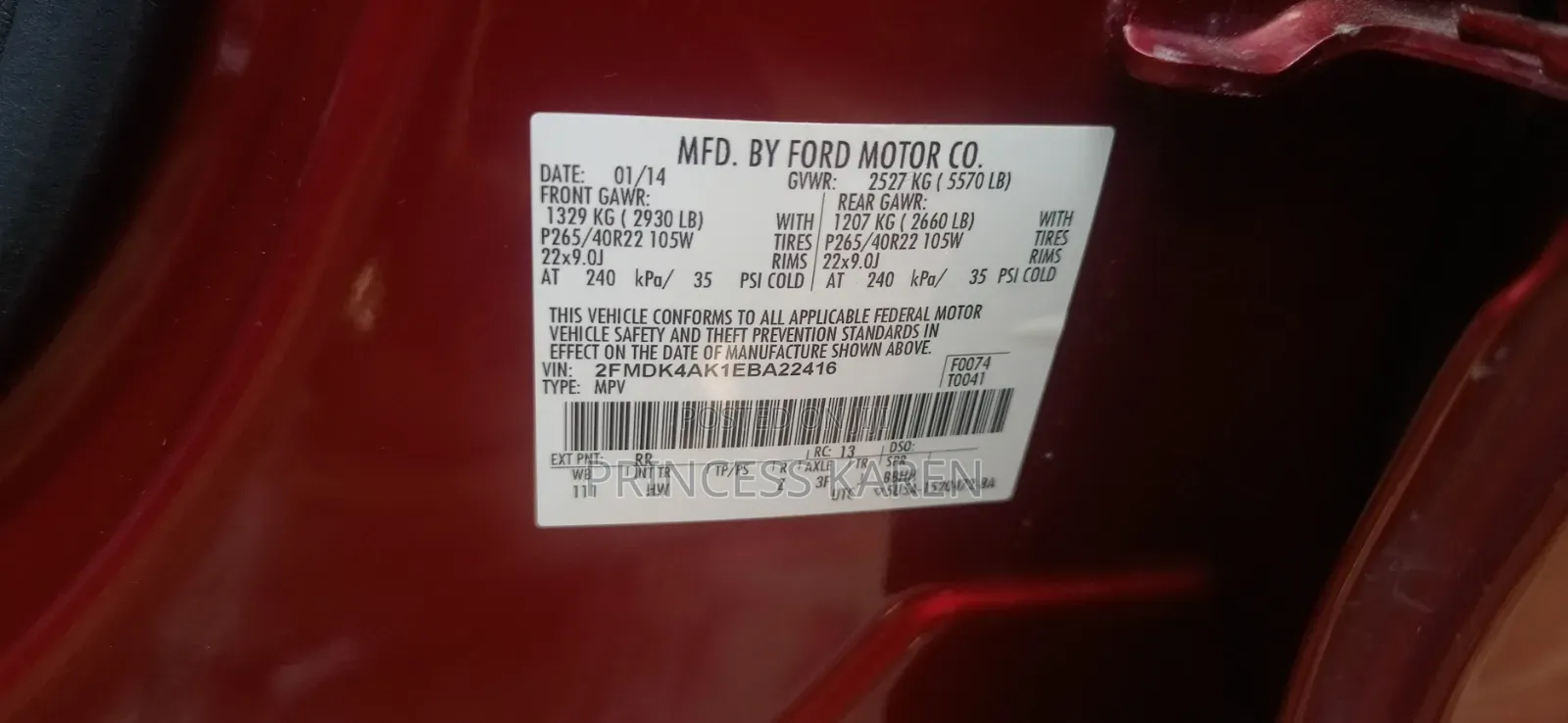 Ford Edge 2015 Red
