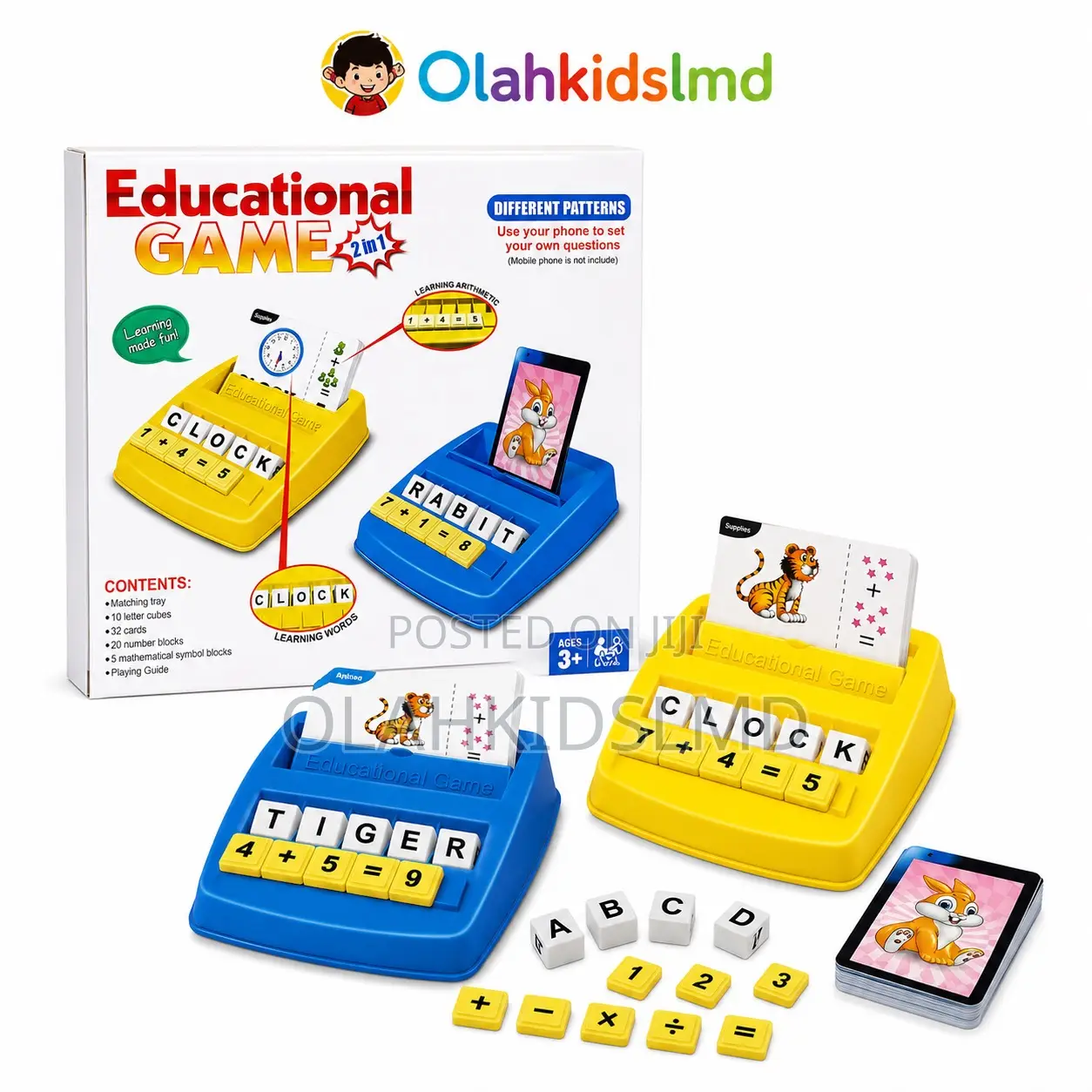 2-in-1 Educational Learning Game – Word Spelling Math Matching Toy