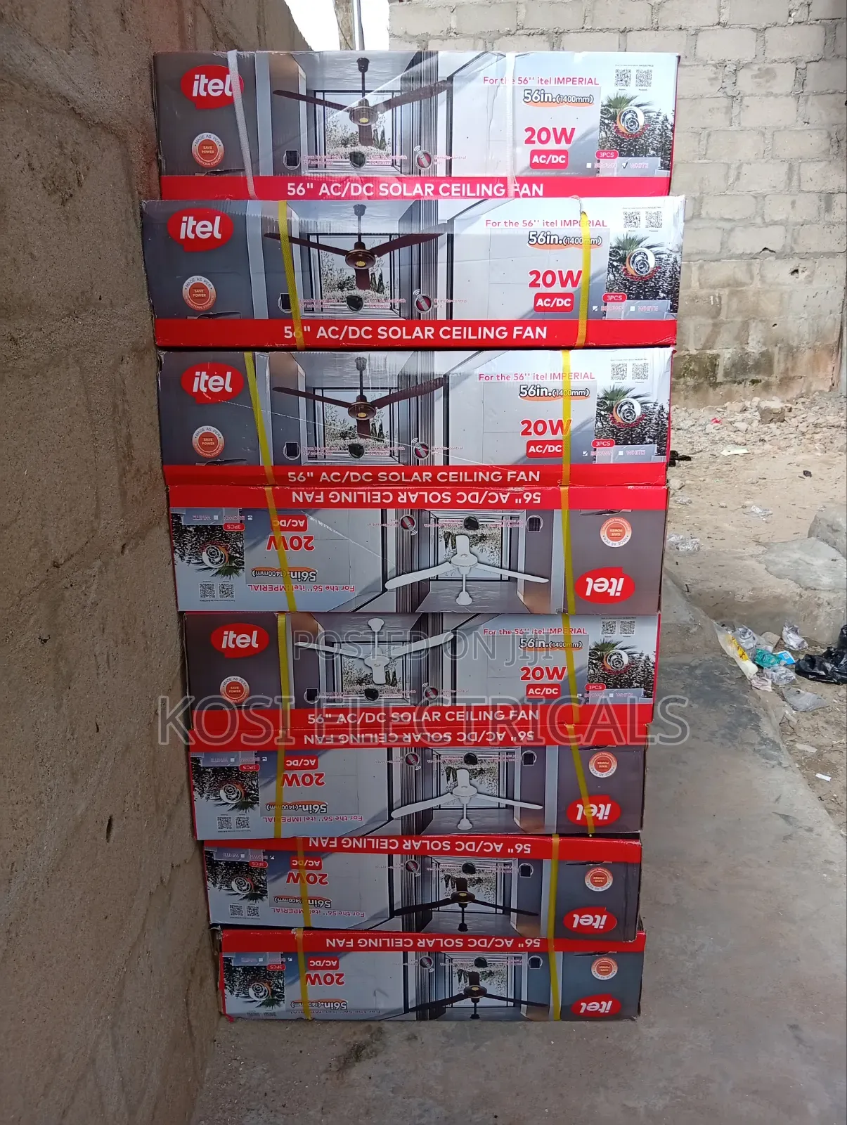 56" Ac/Dc Solar Ceiling Fan