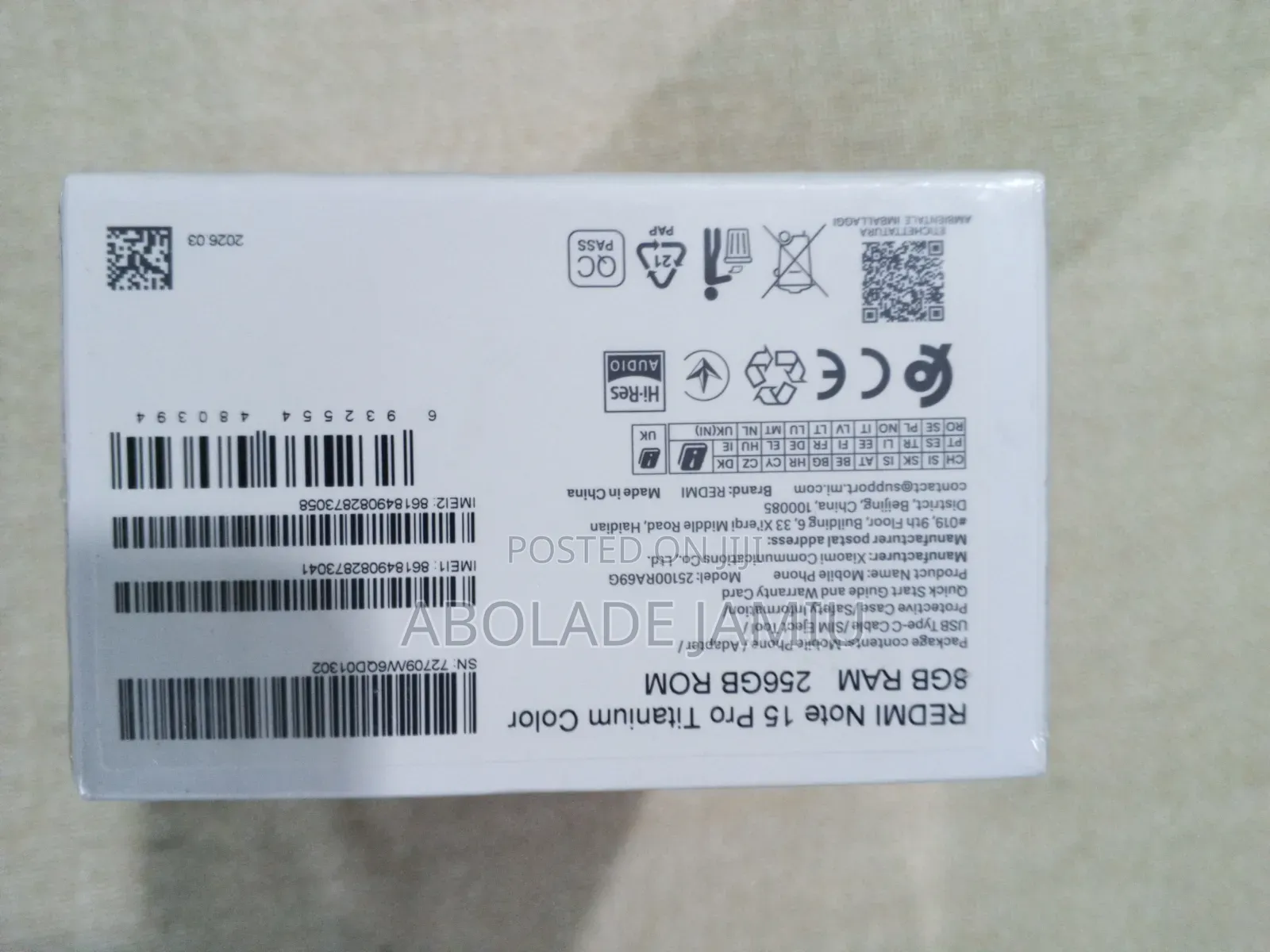 New Xiaomi Redmi Note 15 Pro 256 GB