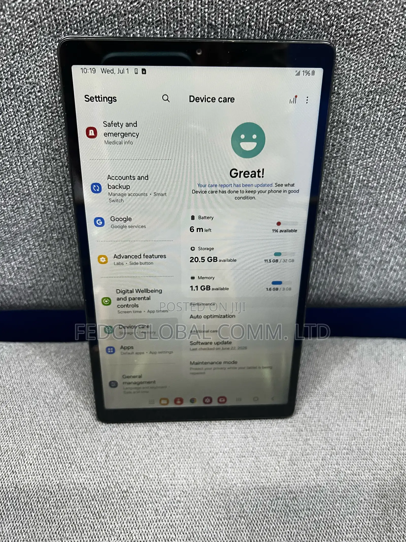 Samsung Galaxy Tab A7 Lite 32 GB Black