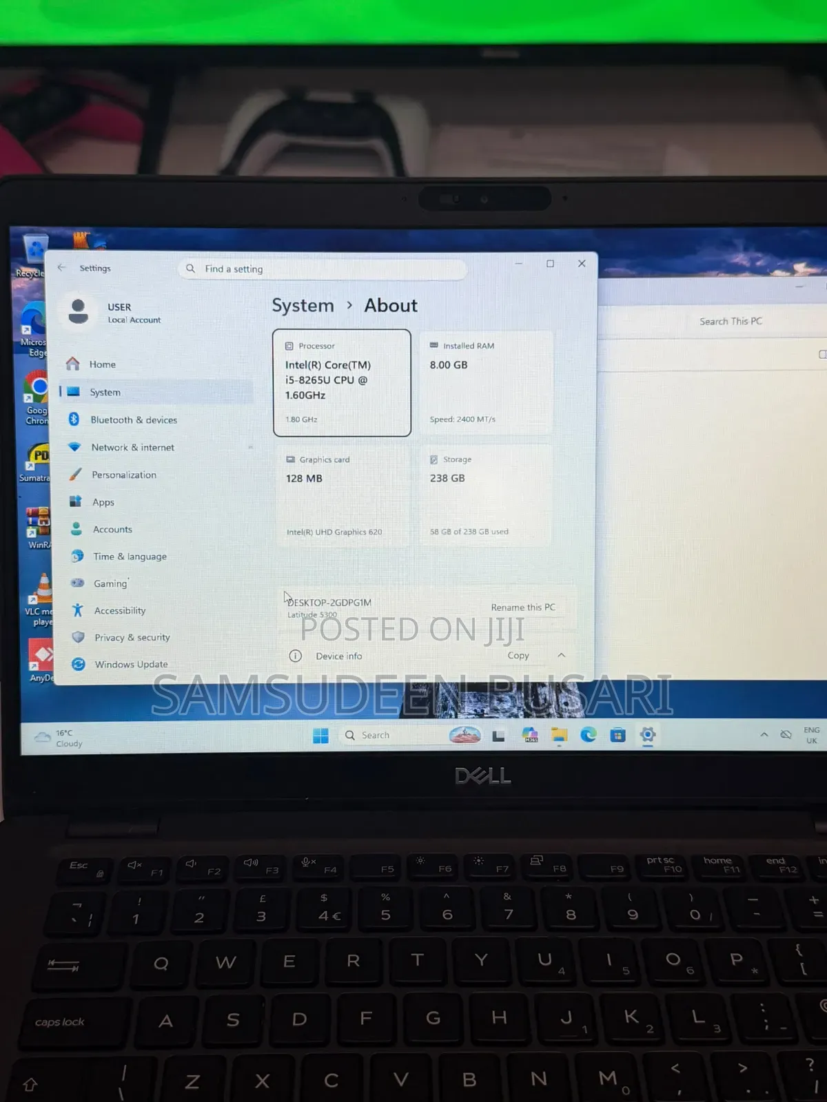 Laptop Dell Latitude 5300 8GB Intel Core i5 SSD 32GB