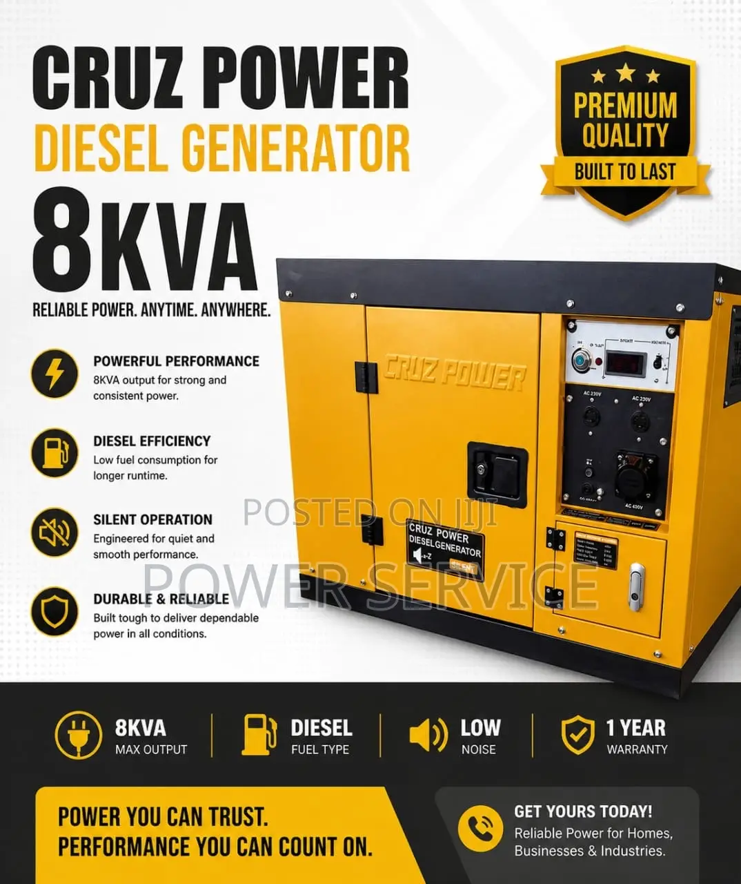 Cruz Power Silent Diesel Generator.