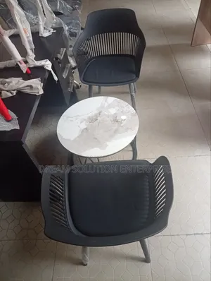 Center Table and Two Bucket Chairs