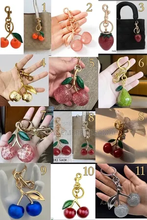 Luxury Cute Fruit Keychain Bag Charms for Bags Car Keys