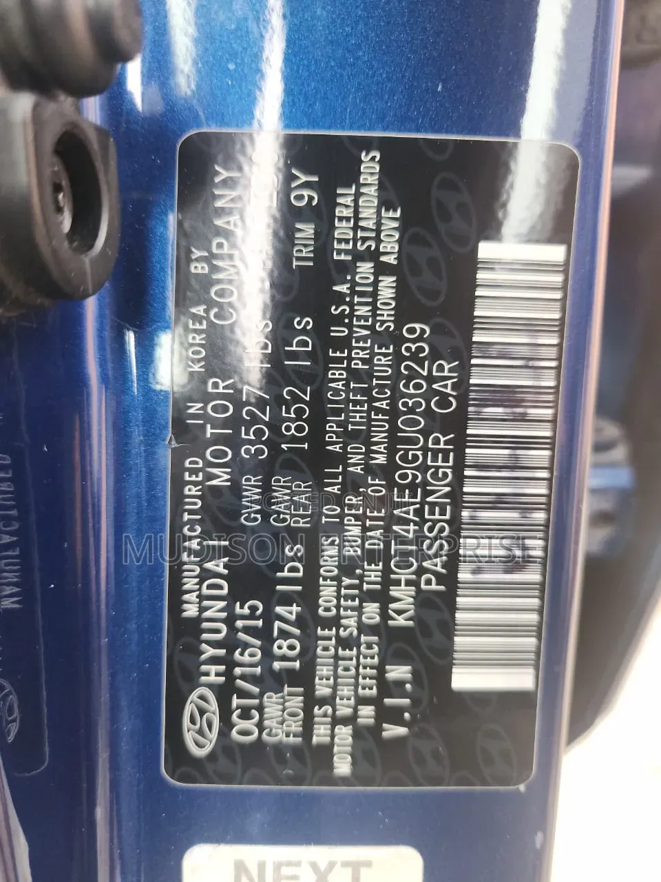 Hyundai Accent 2016 Blue