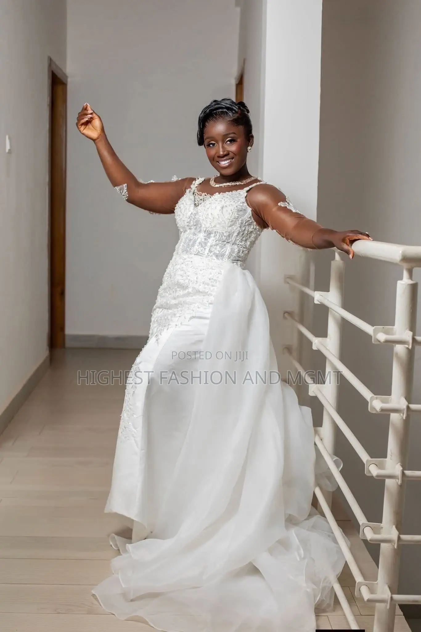 Luxury Asymmetric Bridal Gown Side Train