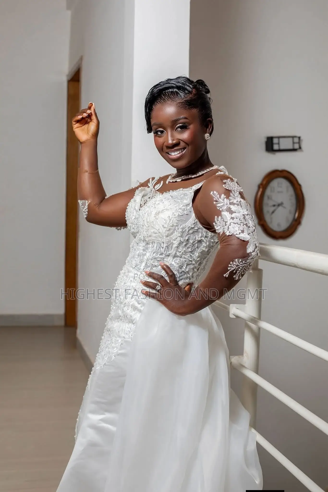 Luxury Asymmetric Bridal Gown Side Train