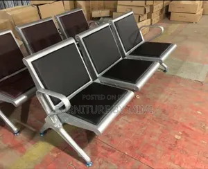3-Seater Leather Padded Airport/Reception Waiting Chair.