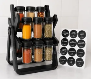 Revolving Spices Rack With Stickers