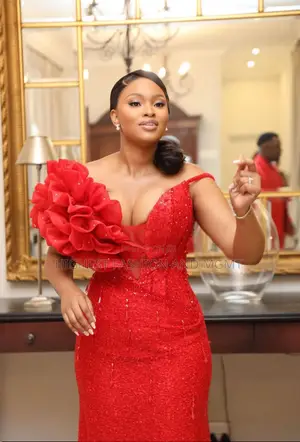 Premium Crimson Red Wedding After-Party Couple Set