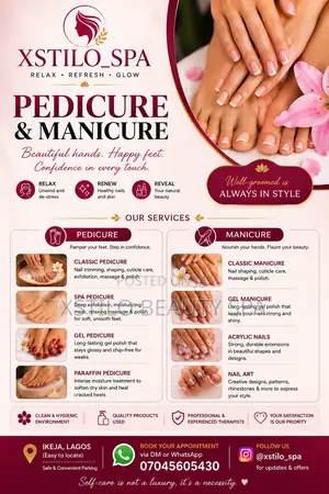 Luxury Pedicure, Manicure and Facial Waxing Services in Ikeja, Lagos