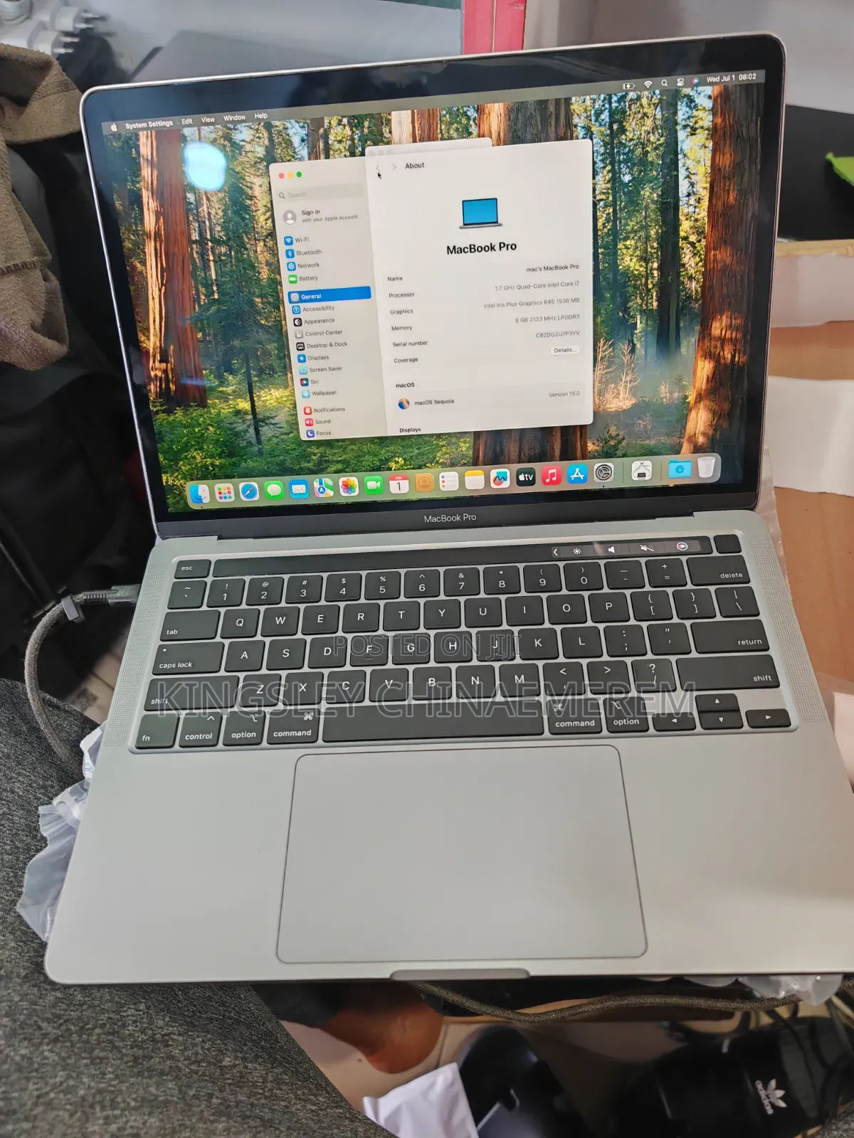 Laptop Apple MacBook Pro 2020 8GB Intel Core i7 SSD 512GB