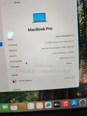 Laptop Apple MacBook Pro 2020 8GB Intel Core i7 SSD 512GB