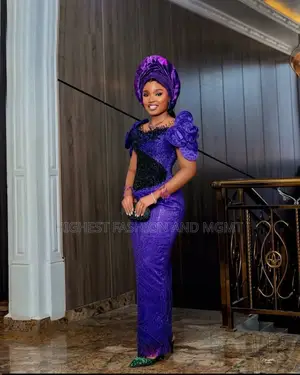 Premium Purple 3d Rose Shoulder Bridal Traditional Dress