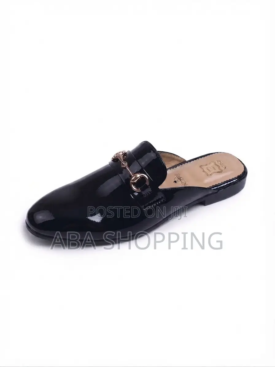 Handmade Mirror Face Half Cut Shoe