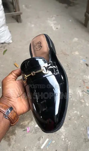 Handmade Mirror Face Half Cut Shoe