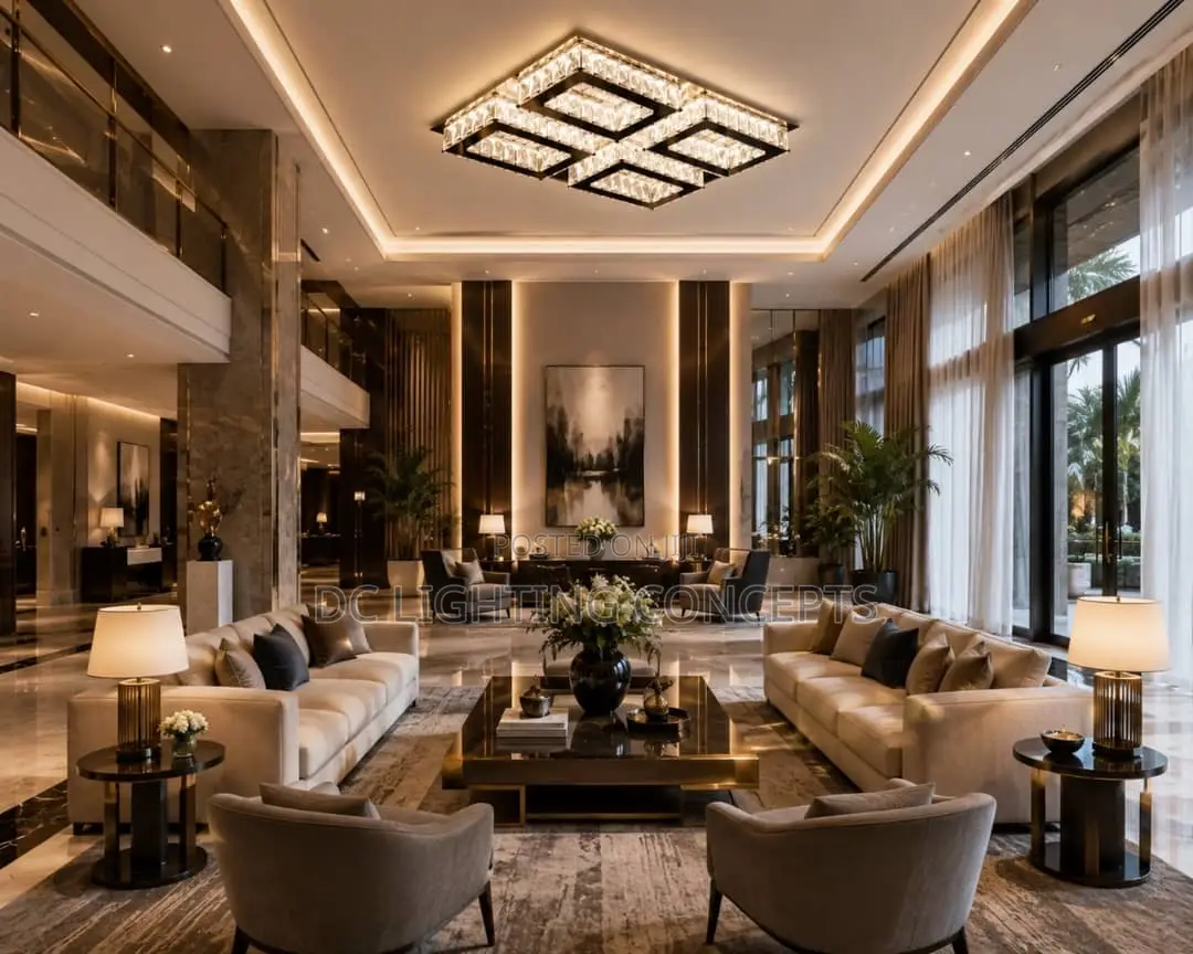 Modern Luxury Rectangular Shape Crystal Led Ceiling Chandelier.