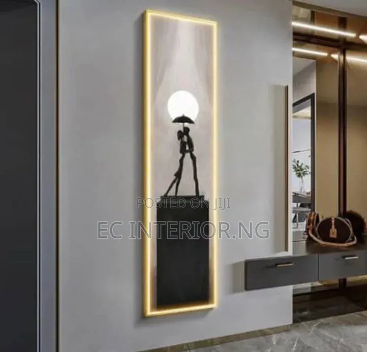 Modern Abstract Art Interior Painting Led Wall Hanging Lamp For