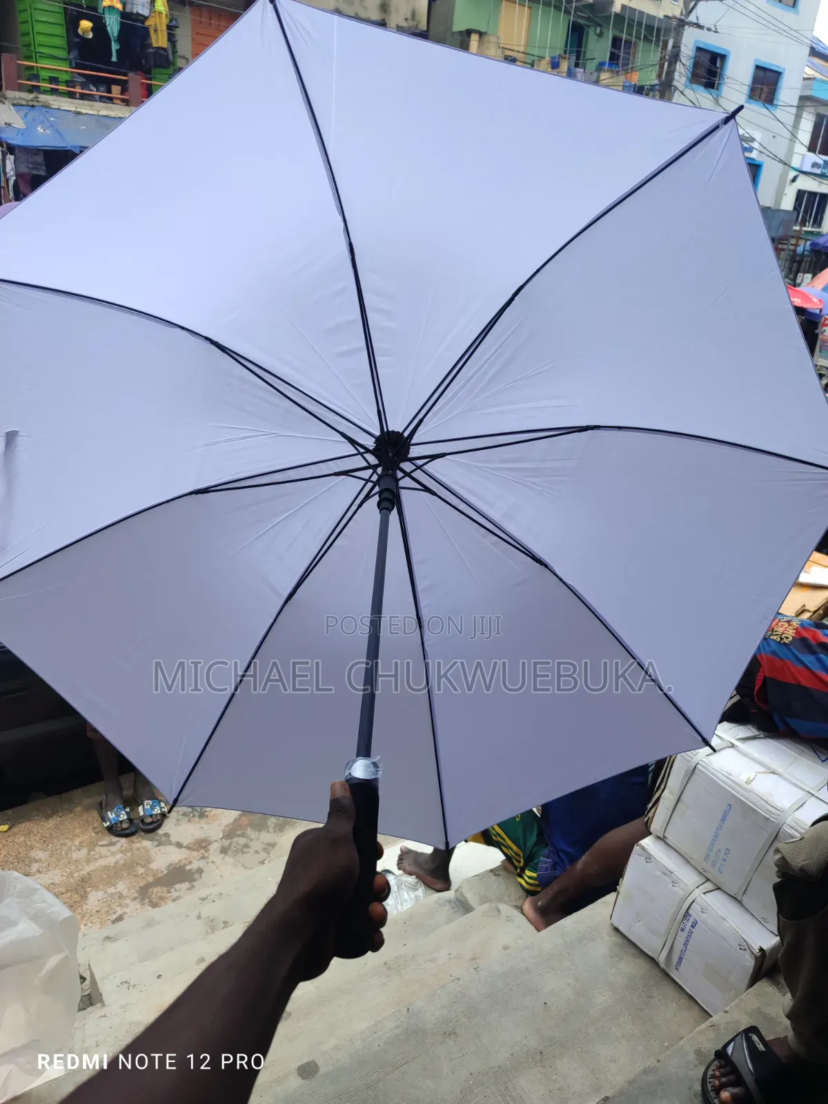 White Foamy Handle Umbrella