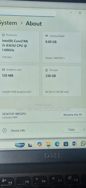 Laptop Dell Latitude 5400 8GB Intel Core i5 SSD 256GB