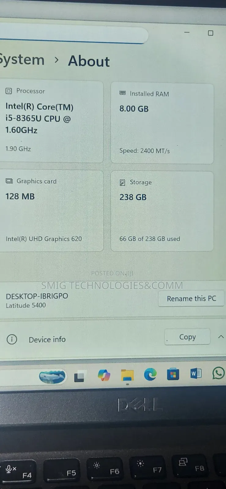 Laptop Dell Latitude 5400 8GB Intel Core i5 SSD 256GB