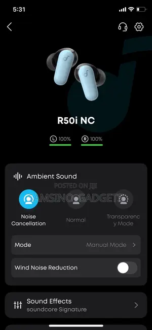 Soundcore R50i Nc Comes With Protective Case.