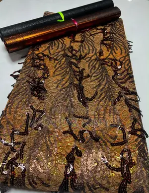 : Luxury Sequin Lace Fabric | Premium Asoebi Material 
