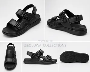 Premium Black Adjustable Strap Casual Sandal