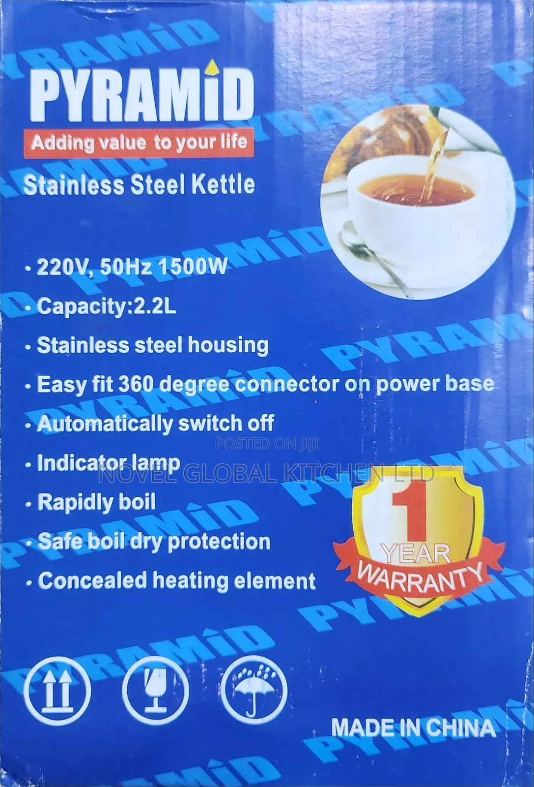 Pyramid 2.2l Capacity Electric Kettle