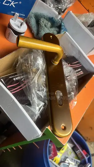 Gold-Colored Door Lock Handle Set