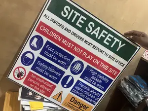 Site Safety Sign Features Mandatory Ppe Icons For Helmets