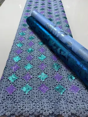 Sequin Lace Fabric | Premium Bridal Asoebi Material