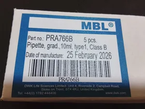 Graduated Pipette, Type 1, Class B, 10 Ml