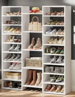 White Color Shoes and Bags Rack