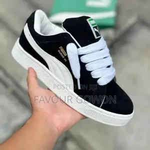Puma Suede Xl Black White Sneakers Size 40-46 Brand New Boxed