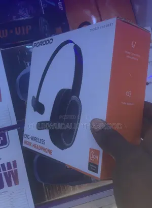 Porodo Enc Wireless Work Headphone - Black