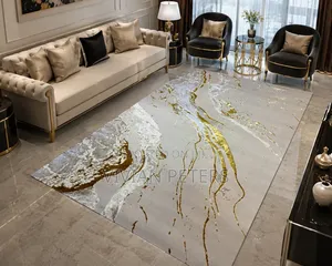 Turkish Lumi Gold Marble Luxe Rug 5x7feet