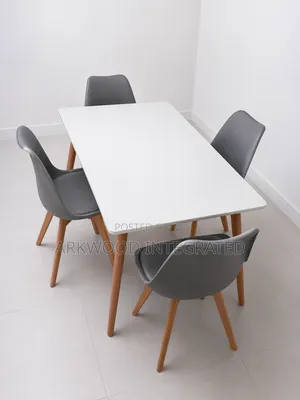 Wooden Dining Table With 4chairs 1.2mitre Length