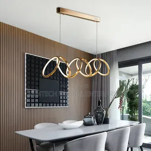 Luxury Wave Led Pendant Chandelier – Modern Gold Statement Light